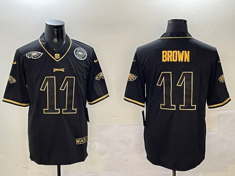Men Philadelphia Eagles #11 Brown black 2025 Nike NFL jersey style 014->philadelphia eagles->NFL Jersey